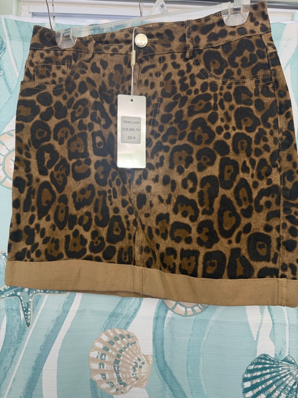 Leopard Print Mini Skirt - Brown & Black - Picture 2 of 4